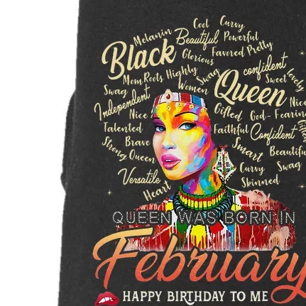 Aquarius African Pride Queen Was Born In February Birthday Doggie 3-End Fleece Hoodie