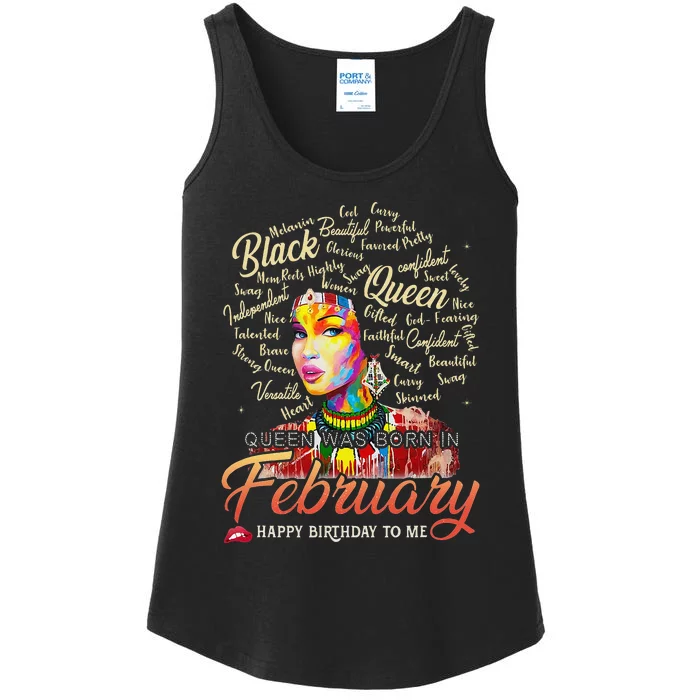 Aquarius African Pride Queen Was Born In February Birthday Ladies Essential Tank