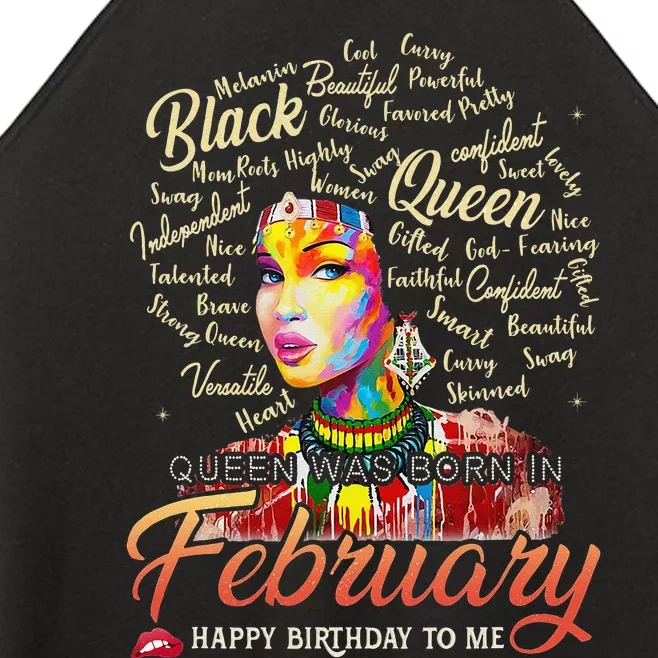 Aquarius African Pride Queen Was Born In February Birthday Women’s Perfect Tri Rocker Tank