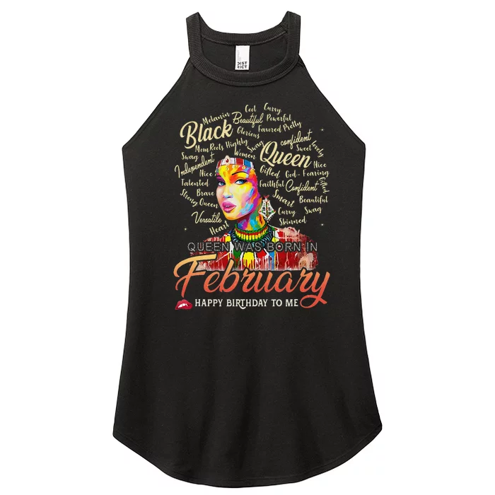 Aquarius African Pride Queen Was Born In February Birthday Women’s Perfect Tri Rocker Tank