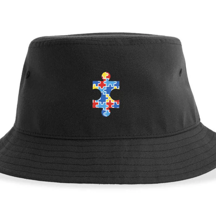 Autism Awareness Puzzle Piece Pocket Autistic Gift Sustainable Bucket Hat