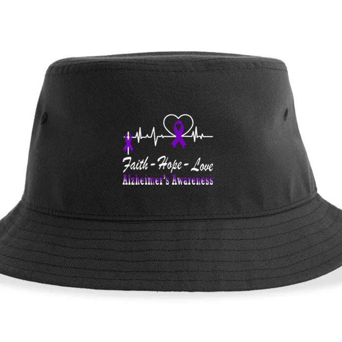 Alzheimer Awareness Purple Ribbon The End Of Alzheimers Sustainable Bucket Hat