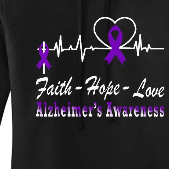 Alzheimer Awareness Purple Ribbon The End Of Alzheimers Women's Pullover Hoodie