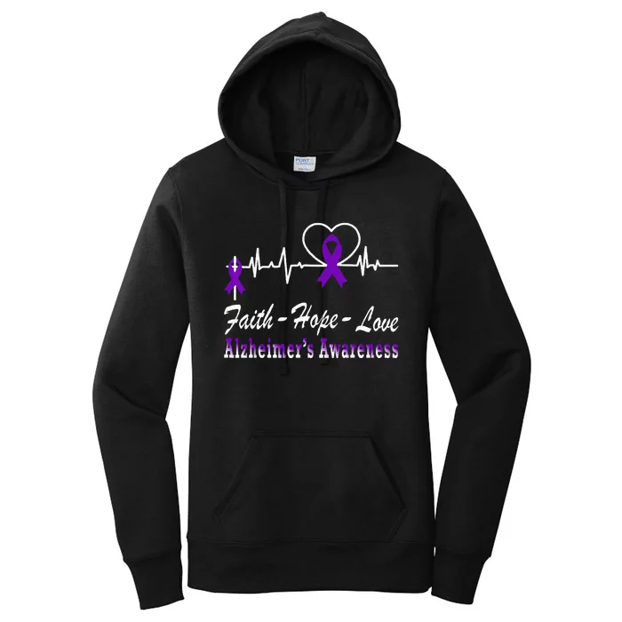 Alzheimer Awareness Purple Ribbon The End Of Alzheimers Women's Pullover Hoodie