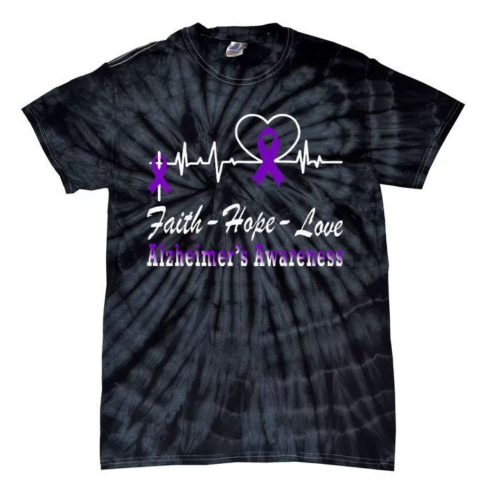 Alzheimer Awareness Purple Ribbon The End Of Alzheimers Tie-Dye T-Shirt