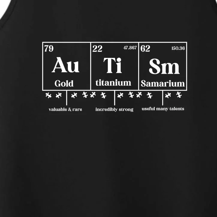 Autism Awareness Puzzle Chemical Element Gifft Performance Tank