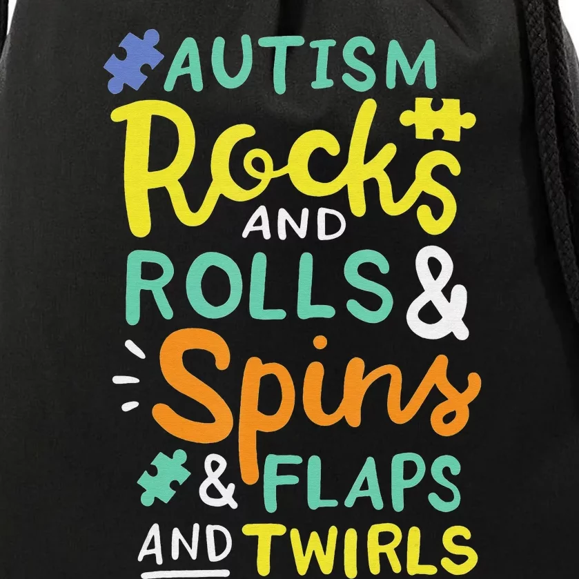 Autism Awareness Puzzle Piece Love Autistic Support Drawstring Bag