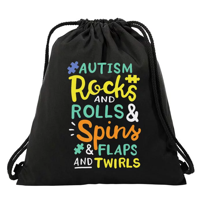 Autism Awareness Puzzle Piece Love Autistic Support Drawstring Bag