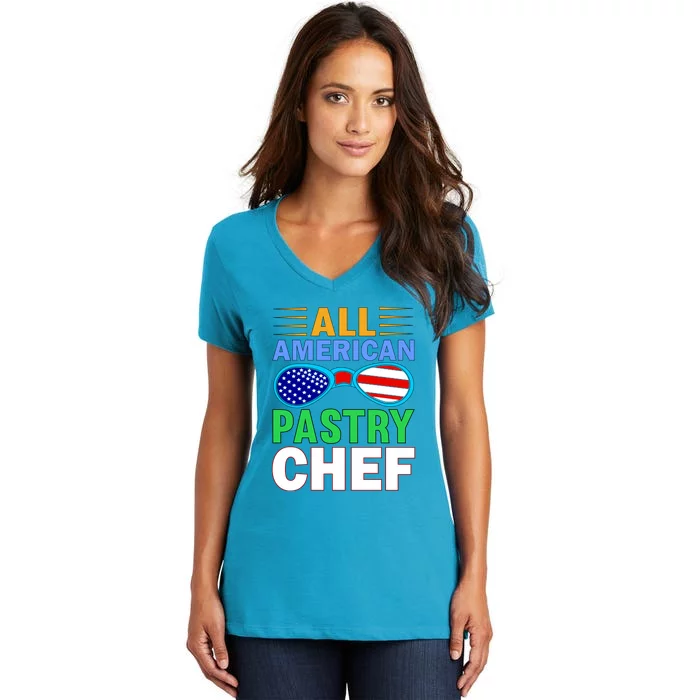 All American Pastry Chef Women's V-Neck T-Shirt