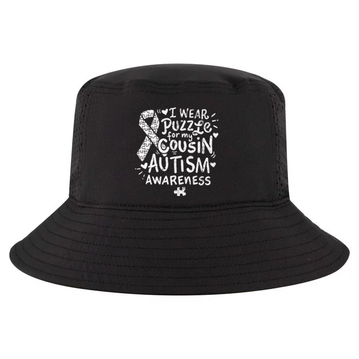 Autism Awareness Puzzle Ribbon Gift Cousin Cool Comfort Performance Bucket Hat