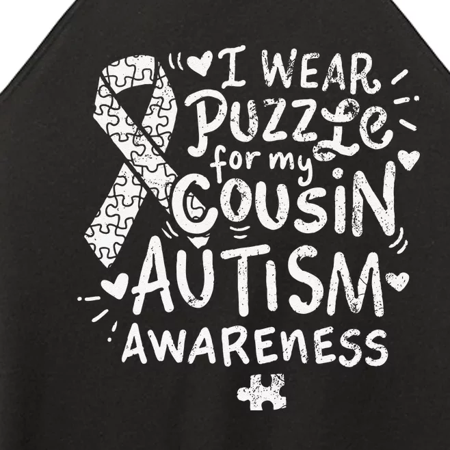 Autism Awareness Puzzle Ribbon Gift Cousin Women’s Perfect Tri Rocker Tank