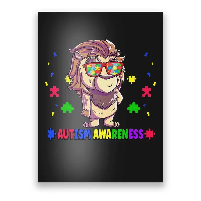 Autism Awareness Puzzle Piece Love Autistic Support Poster