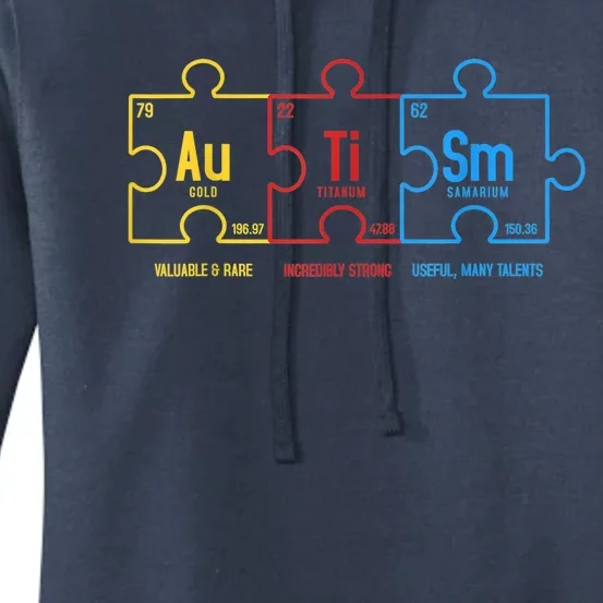 Autism Awareness Puzzle Elements Design Women's Pullover Hoodie