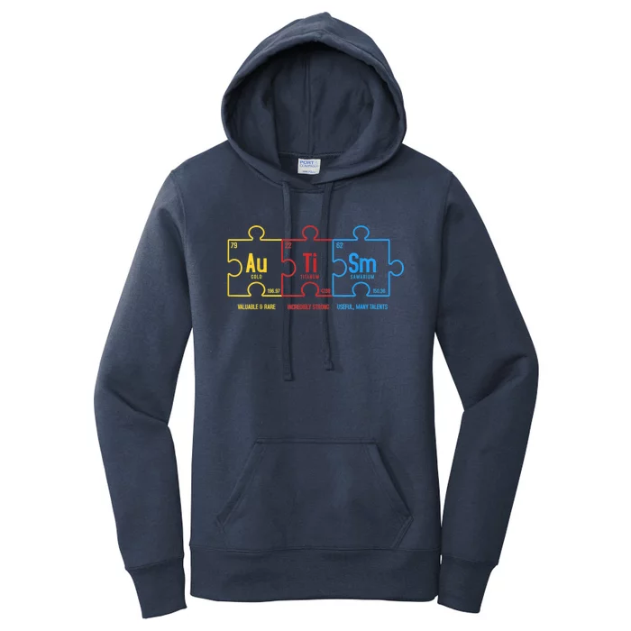 Autism Awareness Puzzle Elements Design Women's Pullover Hoodie