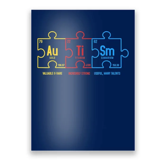 Autism Awareness Puzzle Elements Design Poster