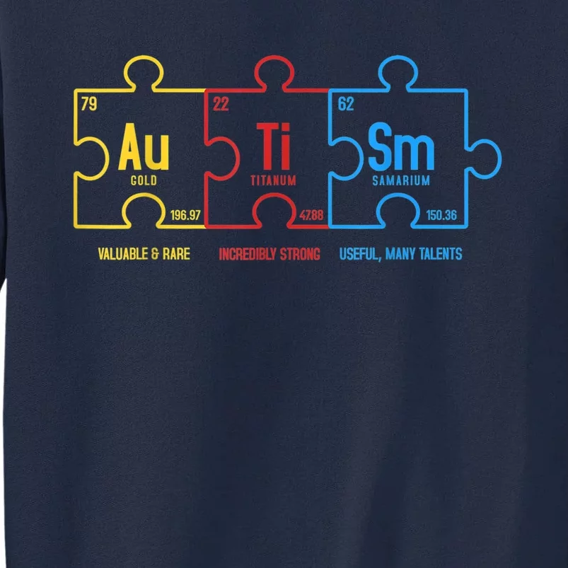 Autism Awareness Puzzle Elements Design Tall Sweatshirt