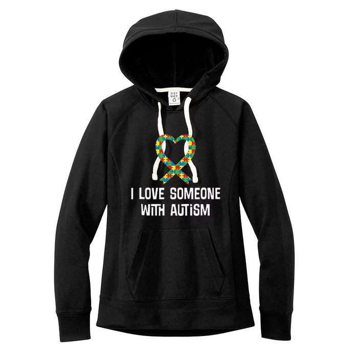 Autism Awareness Puzzle Ribbon Heart Women's Fleece Hoodie