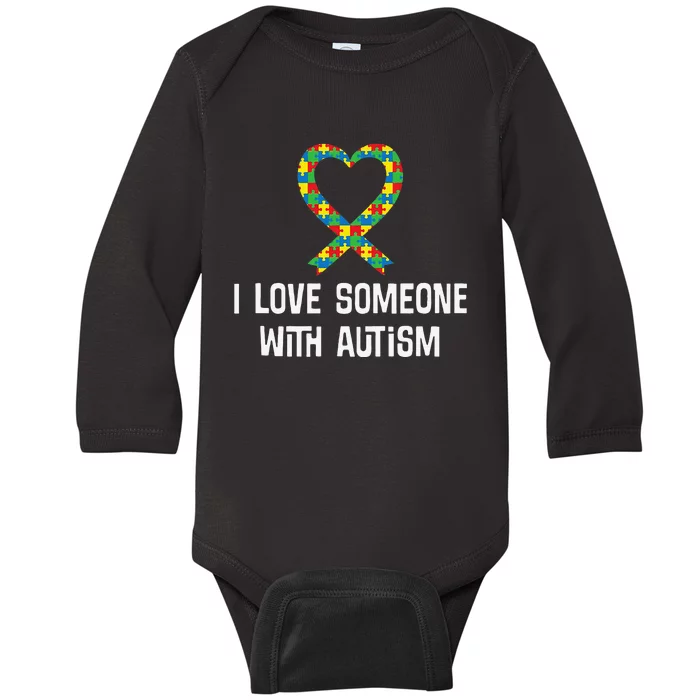 Autism Awareness Puzzle Ribbon Heart Baby Long Sleeve Bodysuit