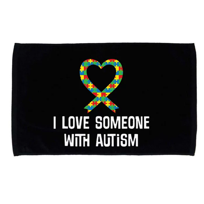 Autism Awareness Puzzle Ribbon Heart Microfiber Hand Towel