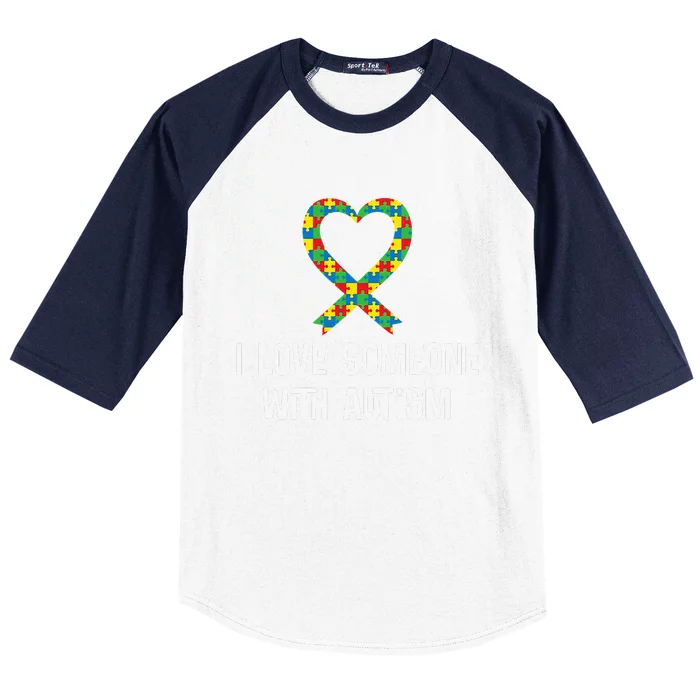 Autism Awareness Puzzle Ribbon Heart Baseball Sleeve Shirt