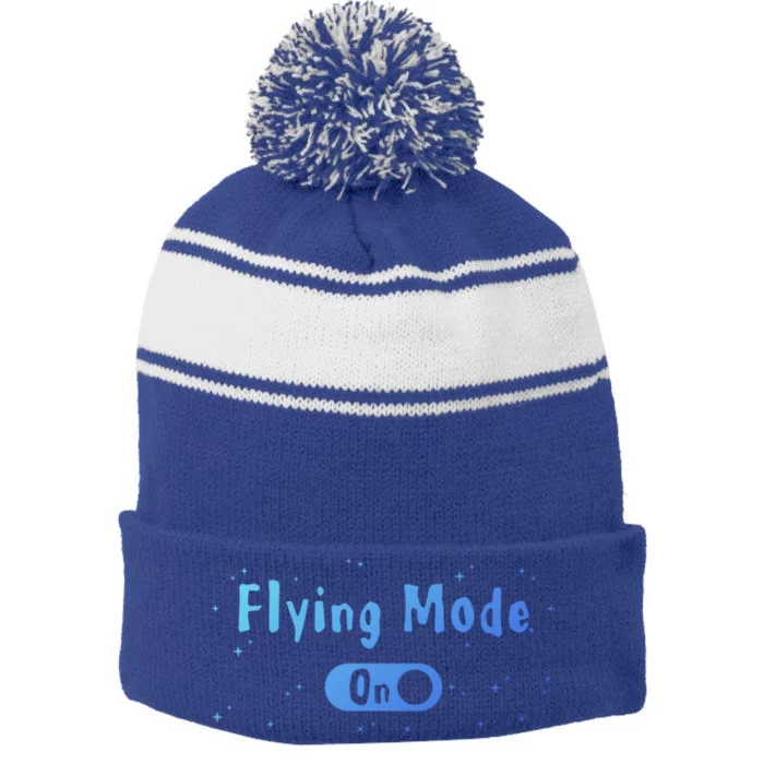 Airplane Airline Pilot Aviation Aircraft Flying Mode Flight Gift Stripe Pom Pom Beanie