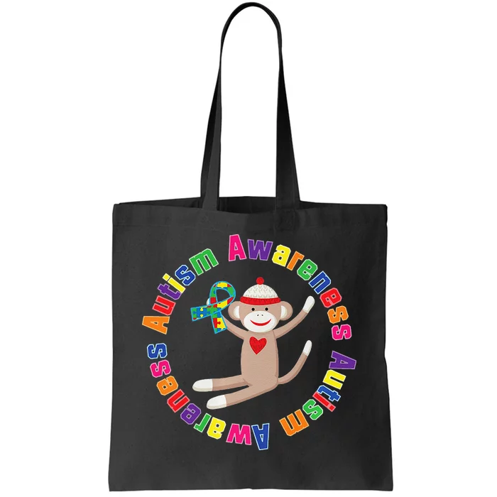 Autism Awareness Puzzle Ribbon Support Tote Bag