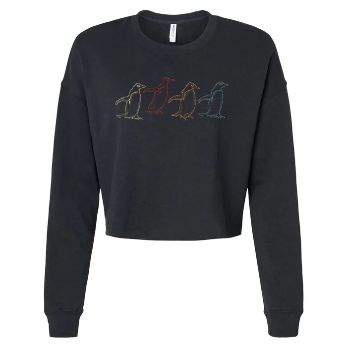 Antartica Animal Penguin Cropped Pullover Crew