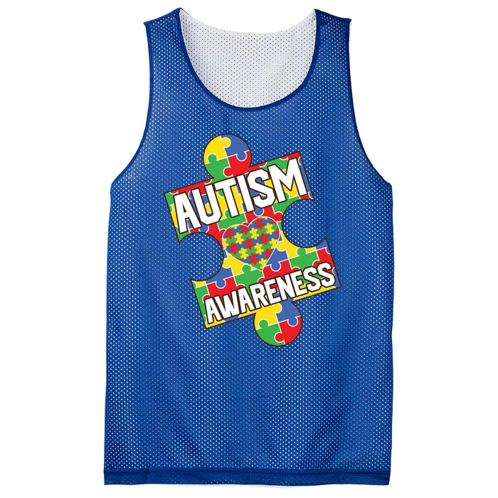 Autism Awareness Puzzle Piece Awareness Mesh Reversible Basketball Jersey Tank