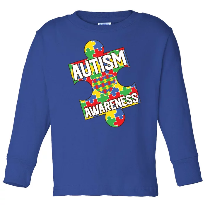 Autism Awareness Puzzle Piece Awareness Toddler Long Sleeve Shirt