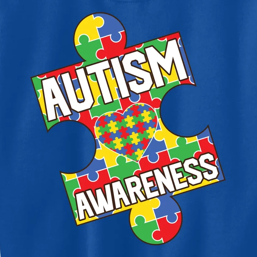 Autism Awareness Puzzle Piece Awareness Kids Sweatshirt