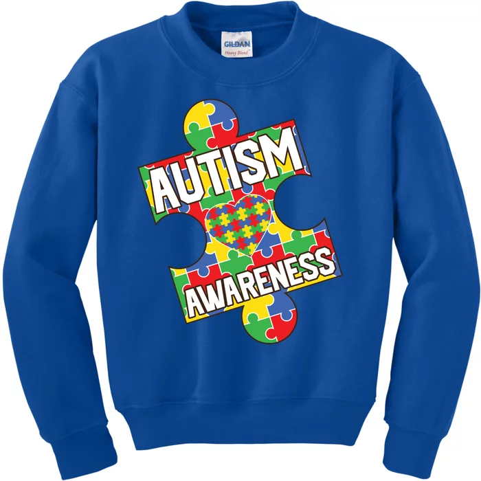 Autism Awareness Puzzle Piece Awareness Kids Sweatshirt