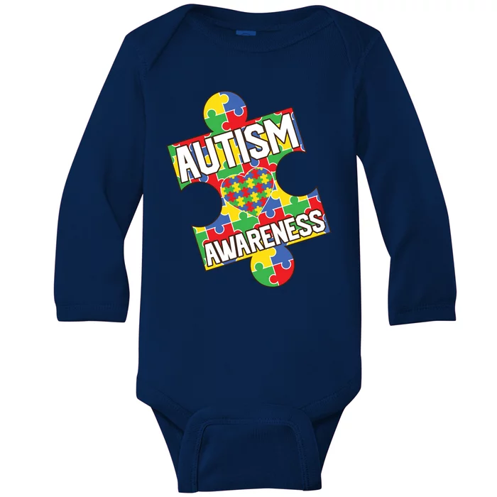 Autism Awareness Puzzle Piece Awareness Baby Long Sleeve Bodysuit