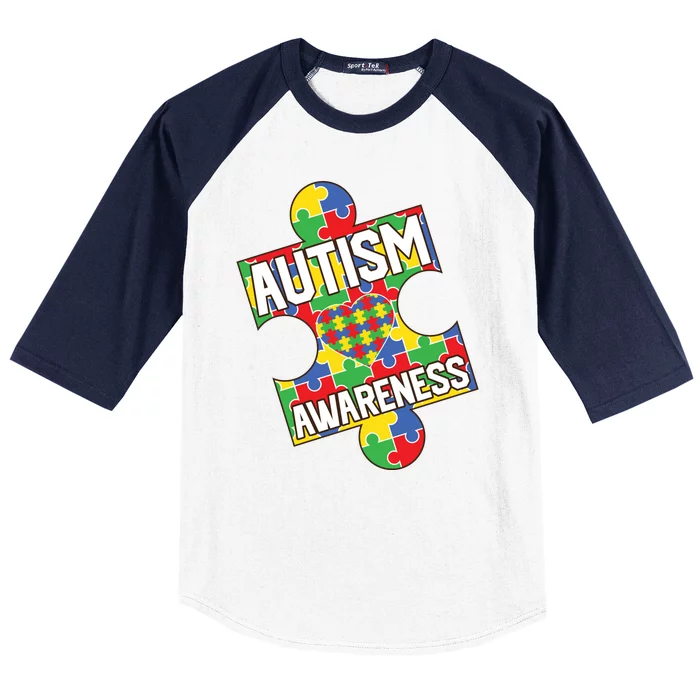 Autism Awareness Puzzle Piece Awareness Baseball Sleeve Shirt