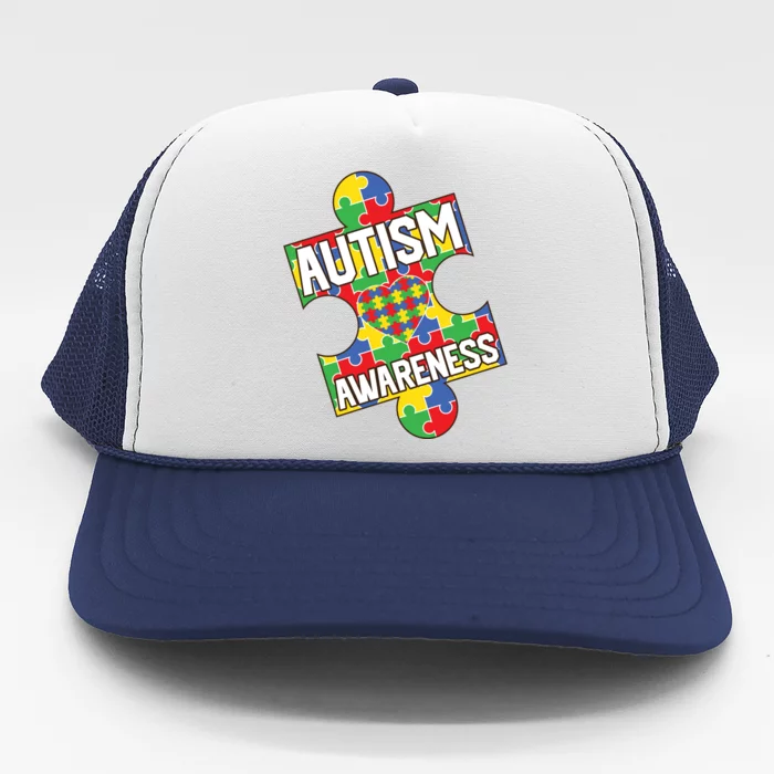 Autism Awareness Puzzle Piece Awareness Trucker Hat