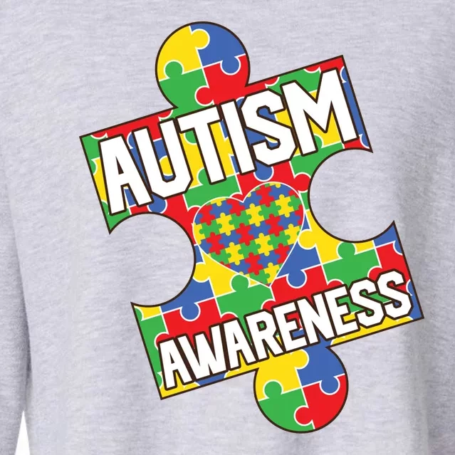 Autism Awareness Puzzle Piece Awareness Cropped Pullover Crew