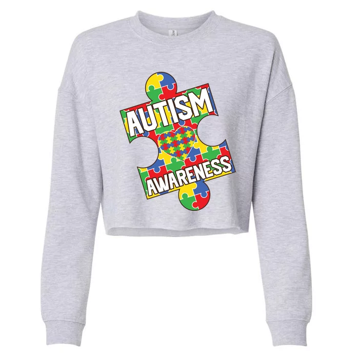 Autism Awareness Puzzle Piece Awareness Cropped Pullover Crew