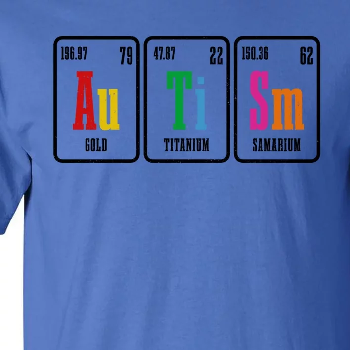 Autism Awareness Periodic Table Elets Neurodiversity Gift Tall T-Shirt