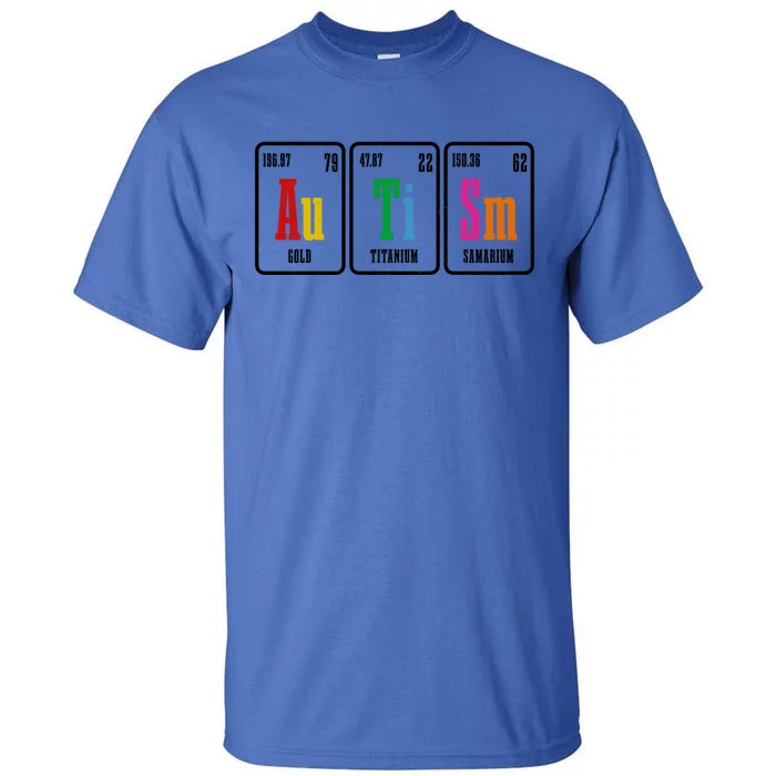 Autism Awareness Periodic Table Elets Neurodiversity Gift Tall T-Shirt