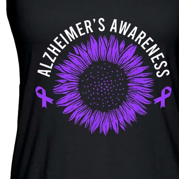 Alzheimer´s Awareness Purple Ribbon Ladies Essential Flowy Tank