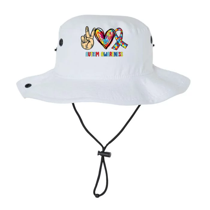 Autism Awareness Peace Love Autism Legacy Cool Fit Booney Bucket Hat