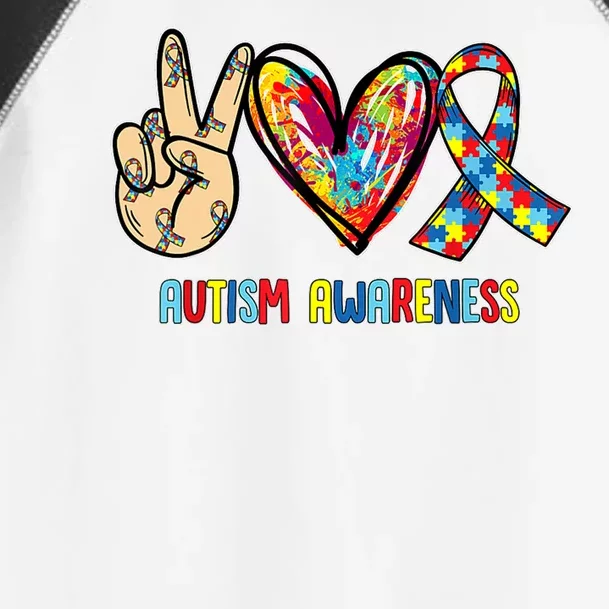 Autism Awareness Peace Love Autism Toddler Fine Jersey T-Shirt