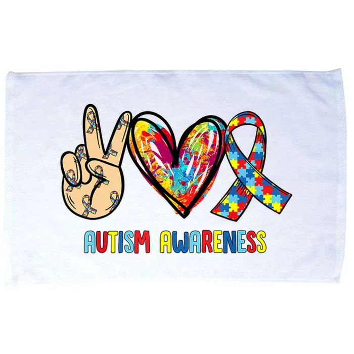 Autism Awareness Peace Love Autism Microfiber Hand Towel