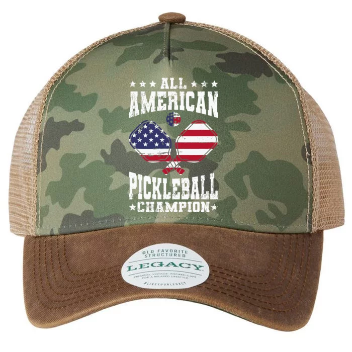 All American Pickleball Champion Patriotic Paddleball Legacy Tie Dye Trucker Hat