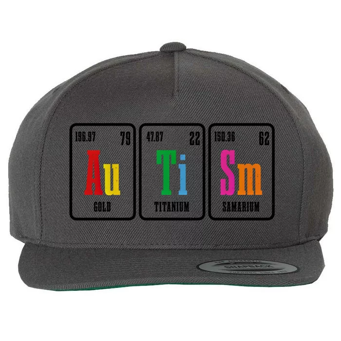 Autism Awareness Periodic Table Elets Neurodiversity Gift Wool Snapback Cap