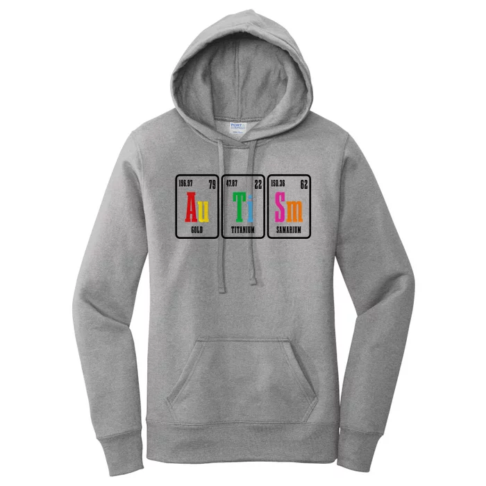 Autism Awareness Periodic Table Elets Neurodiversity Gift Women's Pullover Hoodie