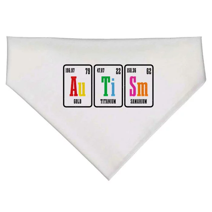 Autism Awareness Periodic Table Elets Neurodiversity Gift USA-Made Doggie Bandana