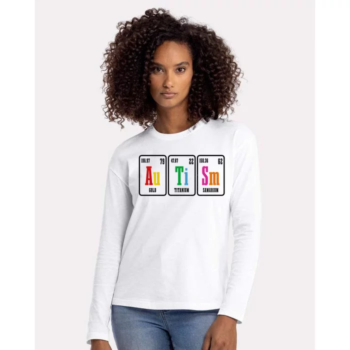 Autism Awareness Periodic Table Elets Neurodiversity Gift Womens Cotton Relaxed Long Sleeve T-Shirt