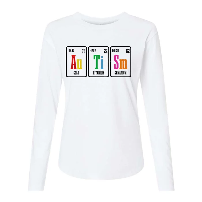 Autism Awareness Periodic Table Elets Neurodiversity Gift Womens Cotton Relaxed Long Sleeve T-Shirt