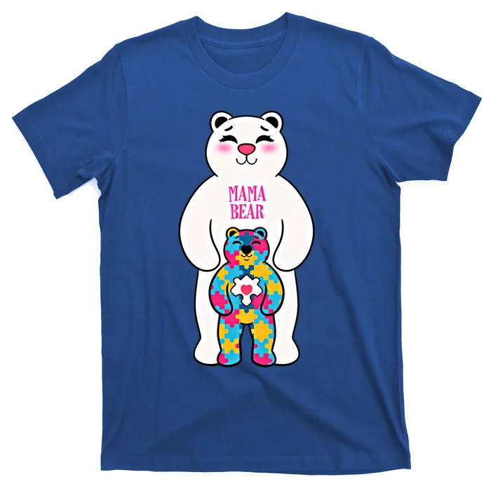 Autism Awareness Puzzle Mama Bear Autistic Mothers Moms Funny Gift T-Shirt