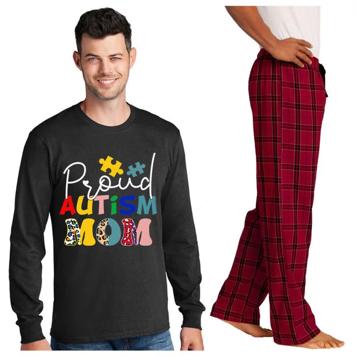 Autism Awareness Proud Autism Mom Puzzle Piece Long Sleeve Pajama Set